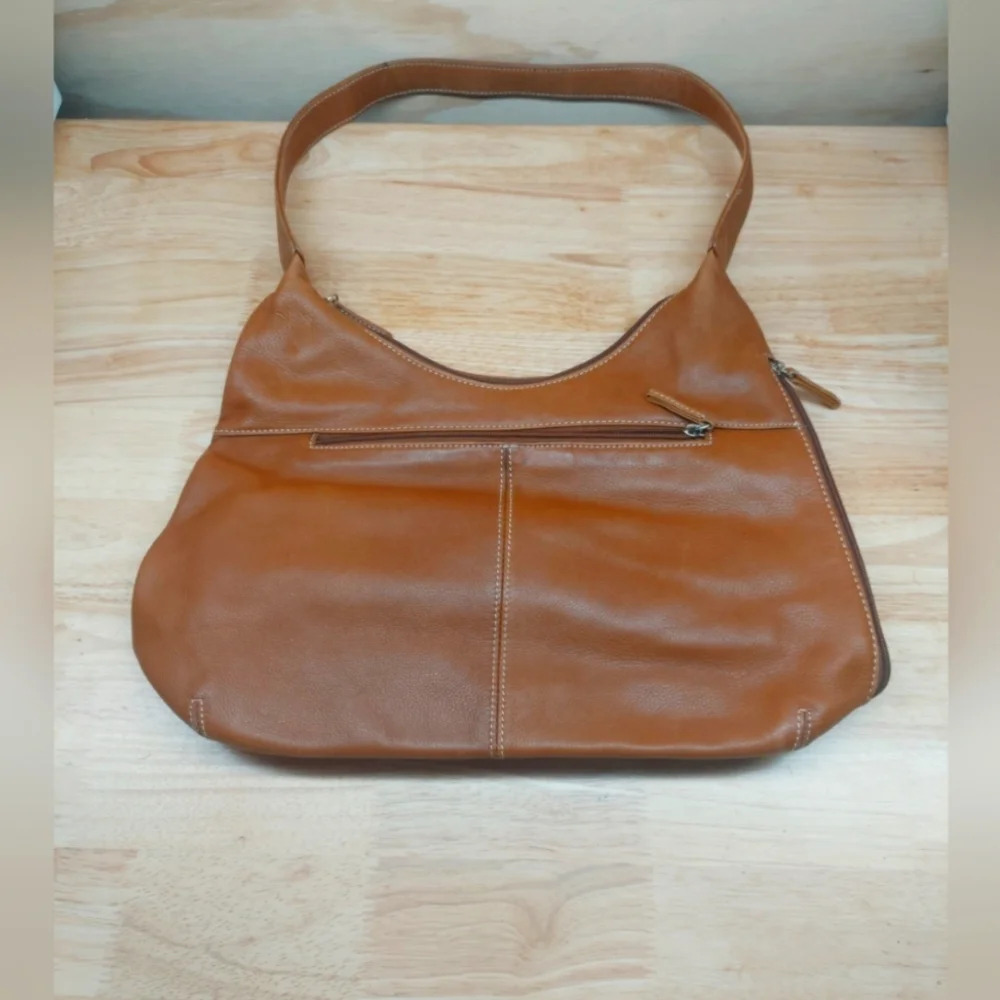 Tignanello Y2K Carmel brown leather handbag tote purse Euc!